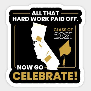 2021 California Graduation Class Themed Cool Design design Sticker